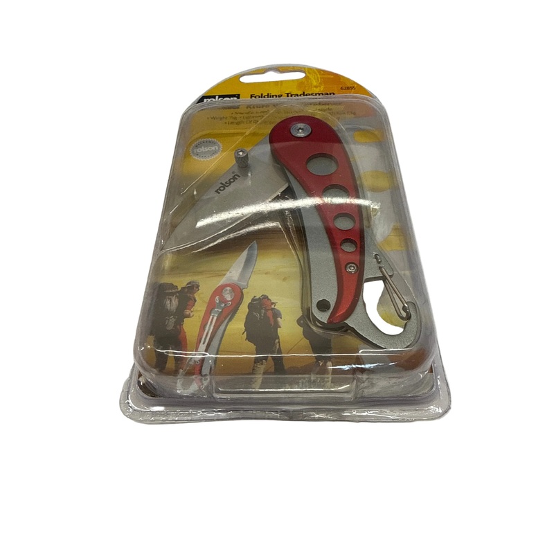 Rolson Folding knife with Carbiner - Red