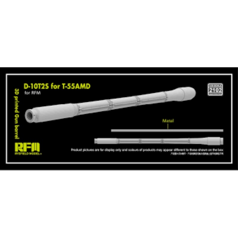 Rye Field Model 2102 1/35 3D print.Gun barrel D-10T2S 100mm L/53.5 f.T-55AMD
