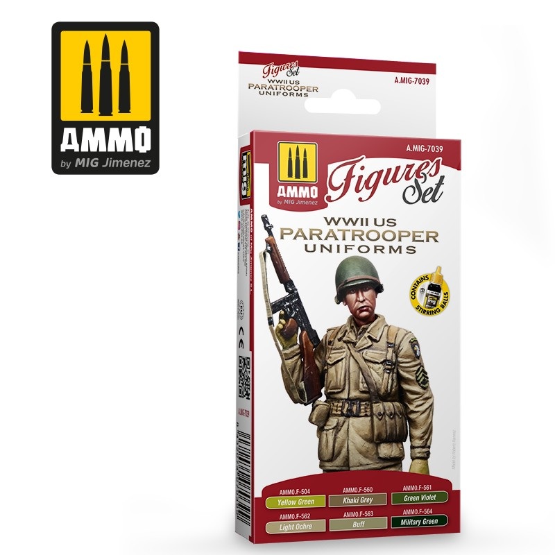 WWII US PARATROOPERS FIGURES PAINT SET