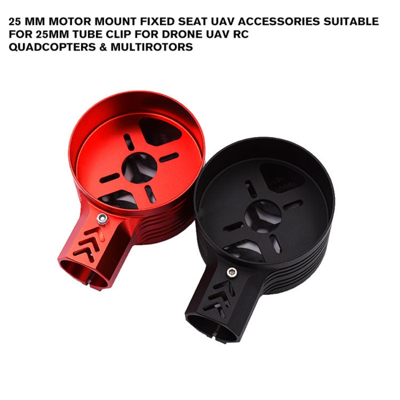 25 mm Motor Mount Fixed Seat UAV Accessories Suitable for 25mm Tube Clip for Drone UAV RC quadcopters & multirotors red