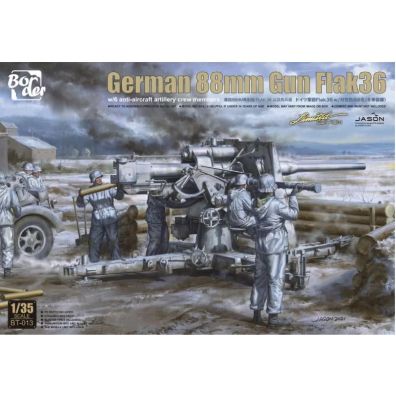 Border Model BT013 1/35 German 88mm Flak36 w/anti-air artillery crew - Limited Edition Metal Box