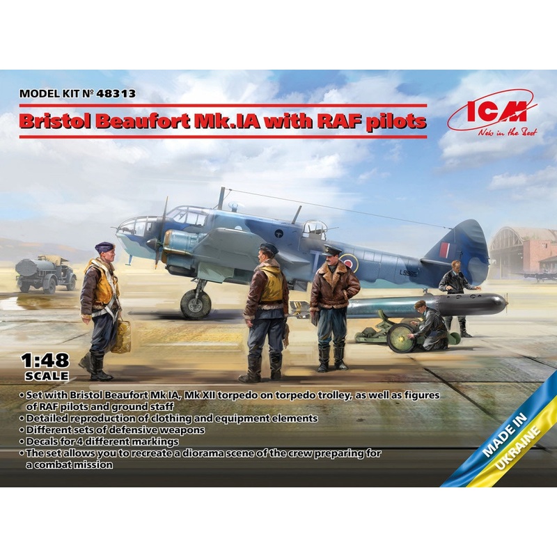 ICM 48313 1/48 Bristol Beaufort Mk.IA with RAF pilots, Aircraft