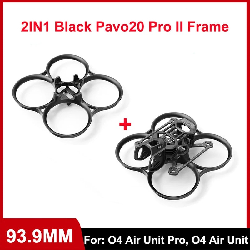 BETAFPV Pavo20 Pro II Brushless BWhoop Frame Kit BWhoop Duct For Pavo20 Pro II Drone With 500MM RGB RGB LED Strip ND8 ND16 ND32 4IN1 Black W LED