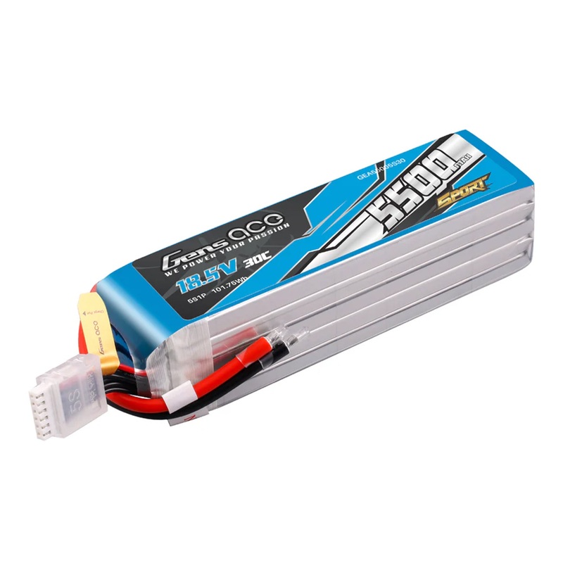 GENSACE Li-Po Sport 5S 18.5V 5500mAh 30C with No Plug