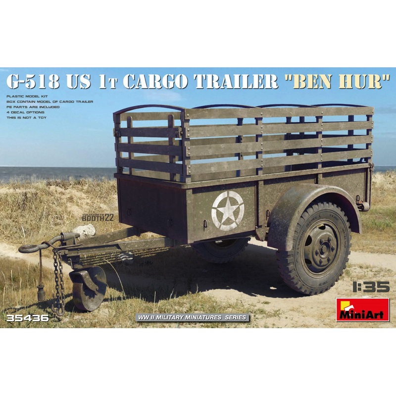MiniArt 35436 1/35 G-518 US 1t Cargo Trailer BEN HUR