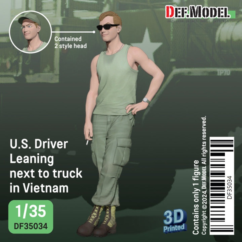 Def Model DF35034 1/35 US Driver leaning next to truck, Vietnam