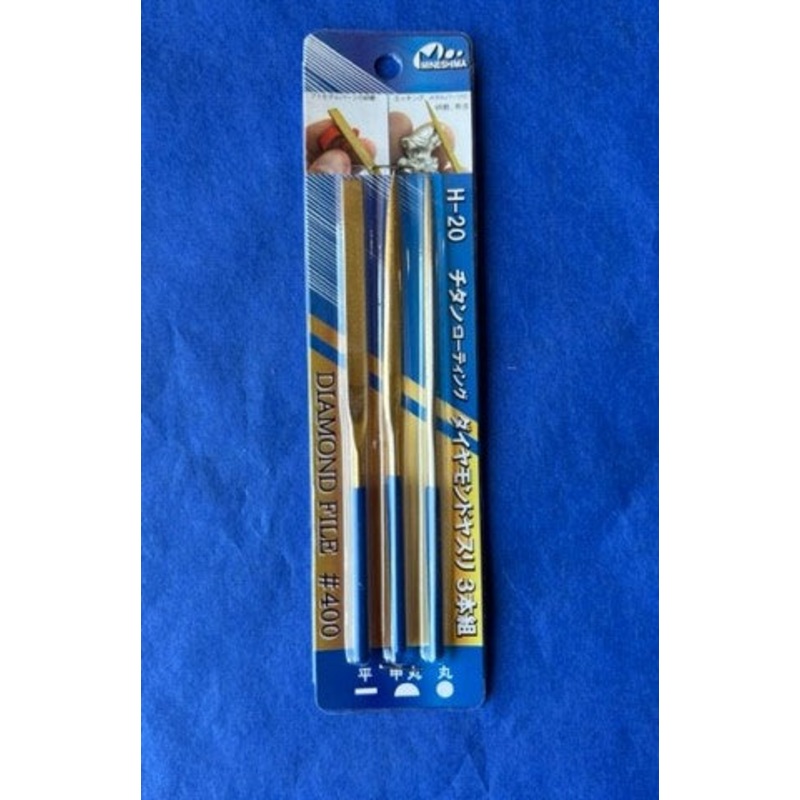 Mineshima H-20 Titanium Coated Diamond File #400 - 3pcs.