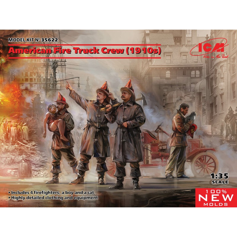ICM 35622 1/35 American Fire Truck Crew (1910s)