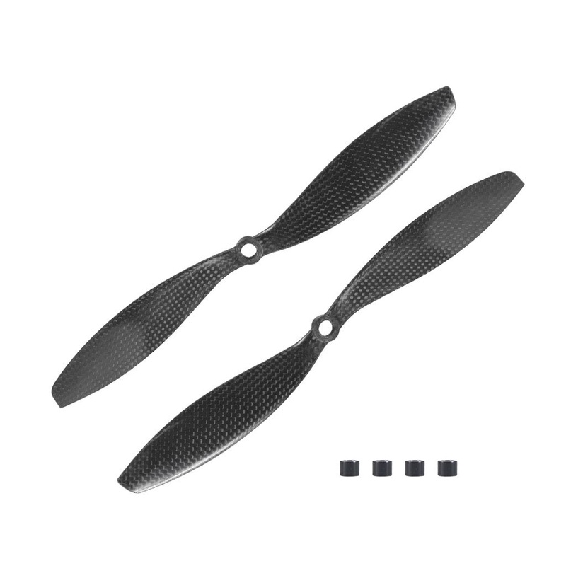 QWinOut 3k Carbon Fiber CW CCW Propellers 8x4.5 9x4.7 10x4.5 10x4.7 11x4.7 12x3.8 12x4.5 14x4.7 CF Props for Racing Drone FPV Racer 4pairs 1045