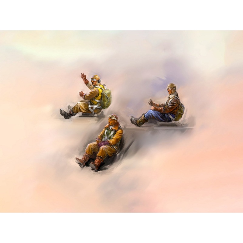 WWII Axis Pilots In The Cockpit (German Italian Japanese) 3 Figures