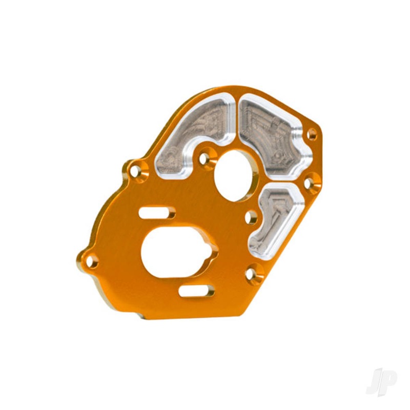 Plate motor machined 6061-T6 aluminium (orange-anodised) (4mm thick)/ 3x10mm CS with split and flat washer (2)