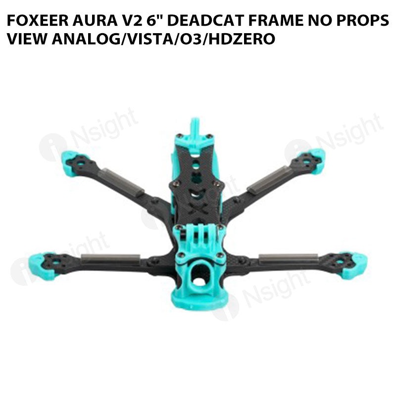 Stop ProductFoxeer Aura V2 6" Deadcat Frame No Props View Analog/Vista/O3/HDZero Teal