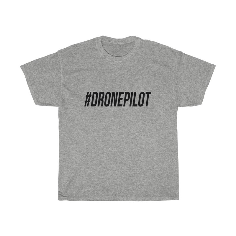 Black "#DRONEPILOT" Unisex T-Shirt Sport Grey
