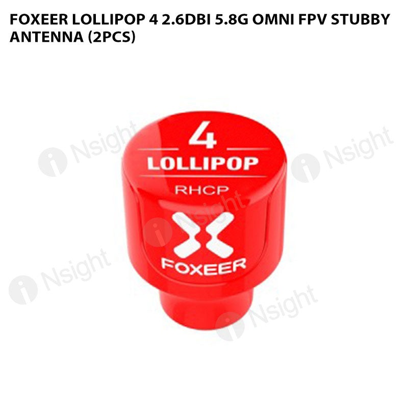Foxeer Lollipop 4 2.6dBi 5.8G Omni FPV Stubby Antenna (2pcs) Red