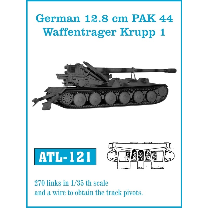 Friulmodel ATL-121 German 12.8cm PAK 44 / Waffentrager Krupp 1 tracks