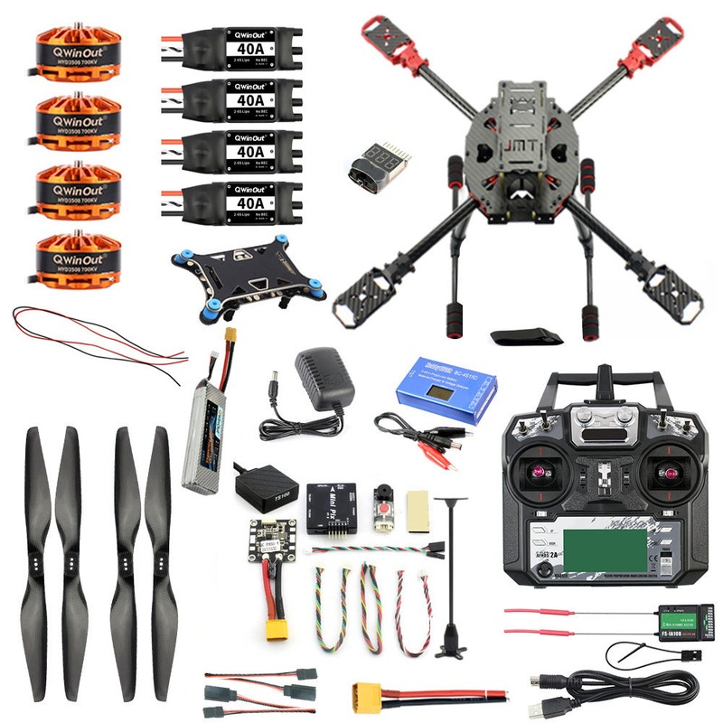 QWinOut J630 DIY 2.4GHz 4-Aixs Aircraft Full Set RC Copter 630mm Frame Kit Radiolink MINI PIX+GPS FS-i6X Brushless Motor ESC Altitude Hold