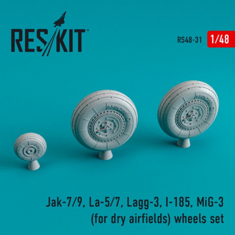 Res/Kit 480030 1/48 Jak-7/9, La-5/7, Lagg-3, I-185, Mig-3 for Dry Airfields Wheel Set