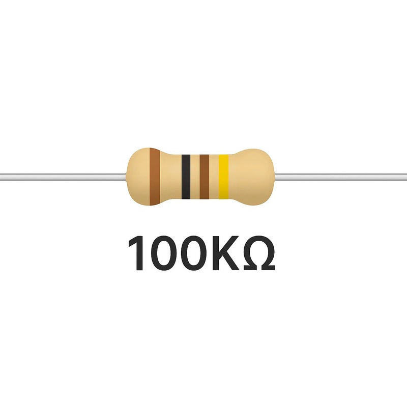 100K Ohm Resistor Pack of 10 | 1/4W (100K) 5% Carbon Film Axial Resistor for DIY Electronics, Arduino & Robotics Projects