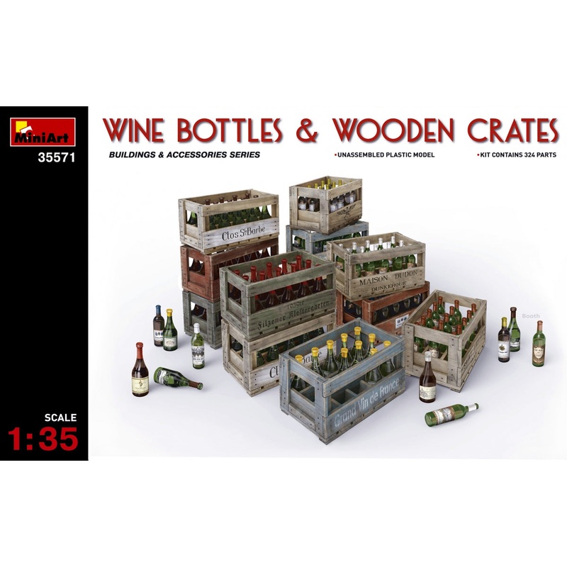 MiniArt 35571 1/35 Wine Bottles & Wooden Crates