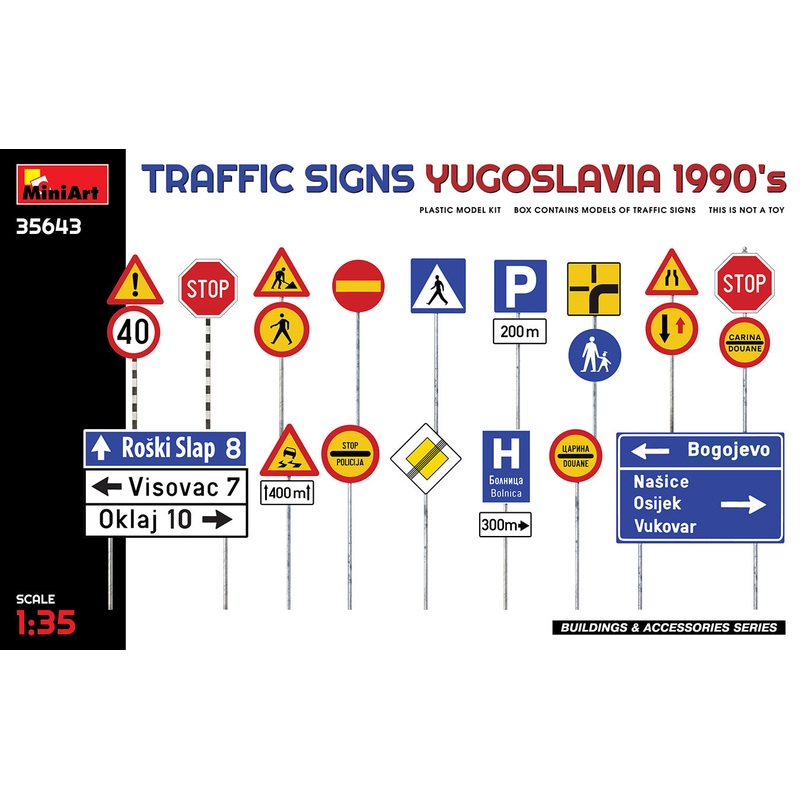 MiniArt 35643 1/35 Traffic Signs - Yugoslavia 1990s