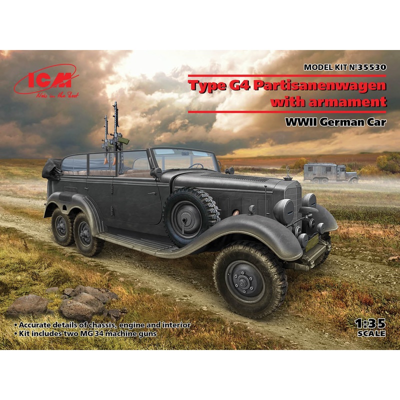 ICM 35530 1/35 Type G4 Partisanenwagen, German WWII vehicle with machine gun