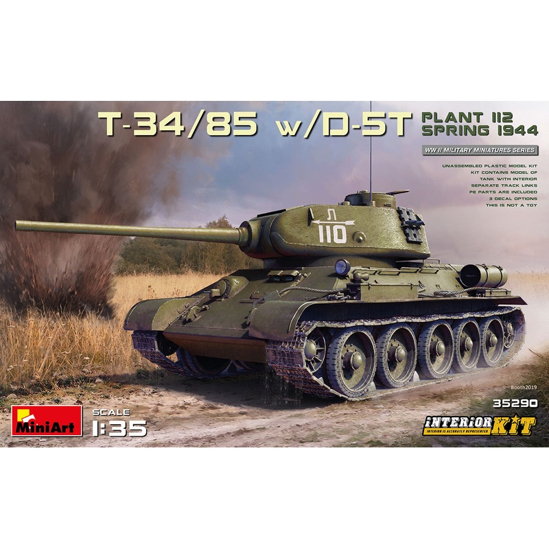 MiniArt 35290 1/35 T-34/85 w/D-5T Plant 112 Spring 1944 - Full Interior Kit