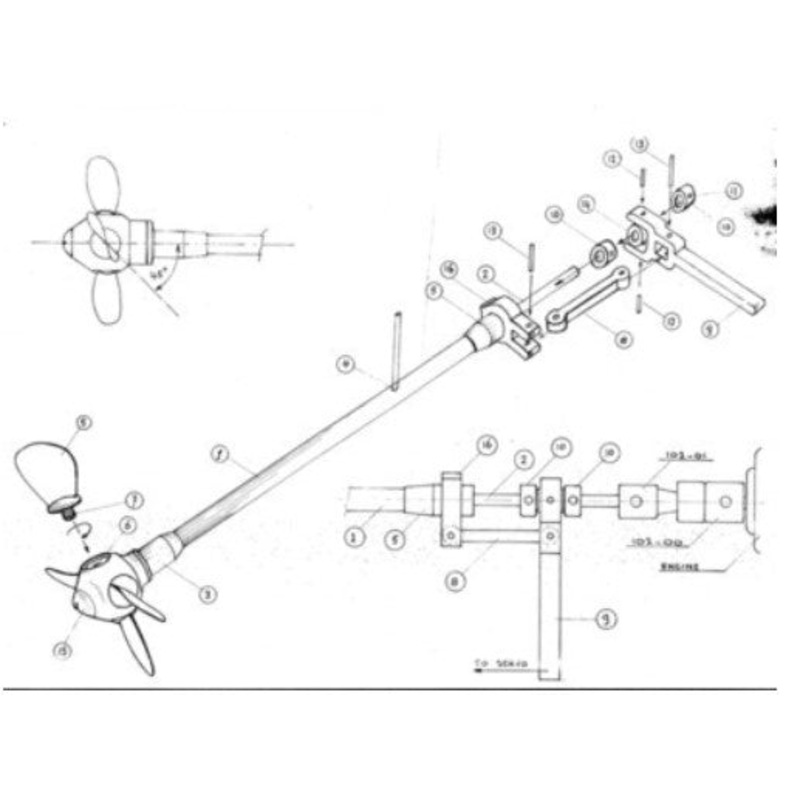 Raboesch variable pitch Propeller Shaft- 380mm long