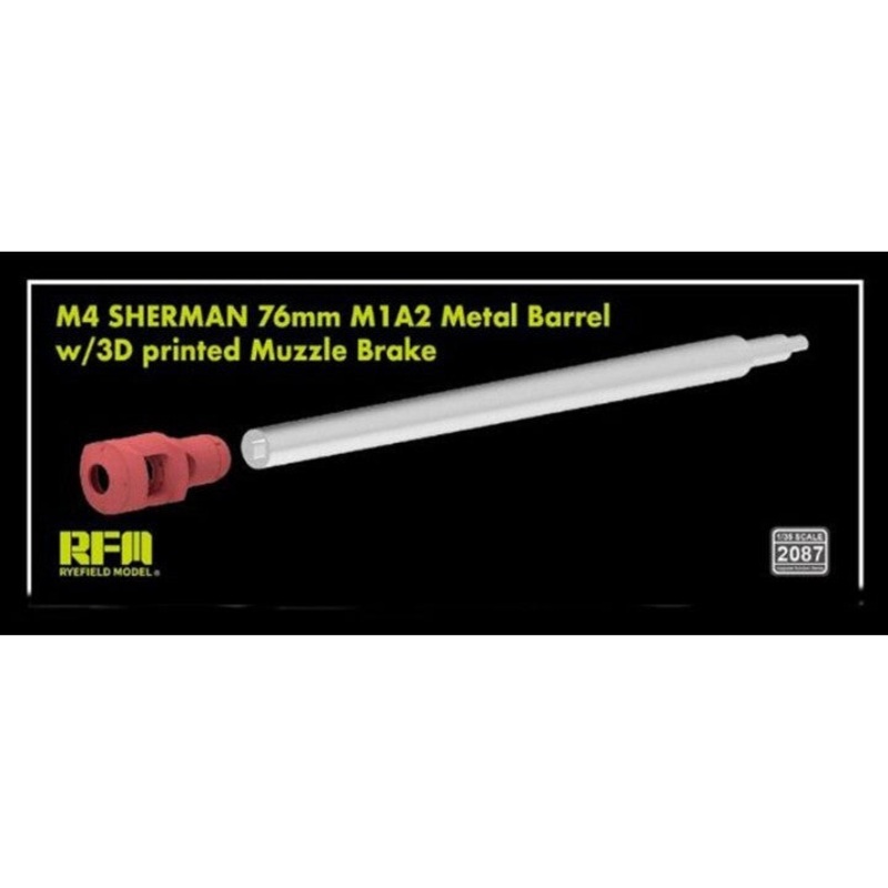 Rye Field Model 2087 1/35 M4 SHERMAN 76mm M1A2 metal barrel w/Muzzle Brake