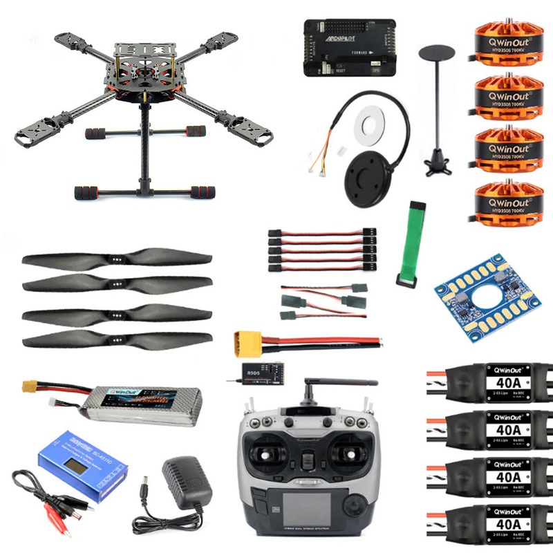QWinOut J630 630mm DIY 2.4GHz 4-Aixs RC Drone APM2.8 Flight Controll M7N GPS with AT9S TX Headless Module Quadcopter