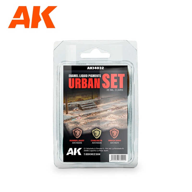 AK Interactive 14032 Urban - Enamel Liquid Pigment Set