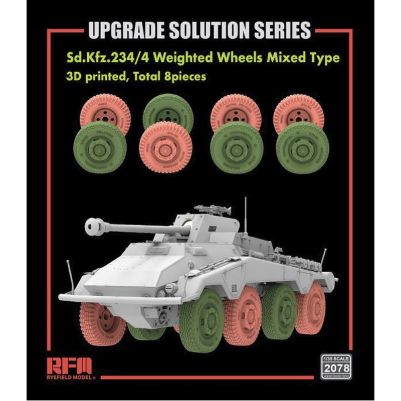 Rye Field Model 2078 1/35 Sd.Kfz.234/4 Weighted wheels Mixed Type