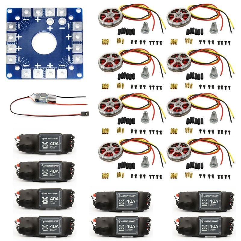 JMT 8 sets 350KV Brushless Disk Motor High Thrust W/ Mount + 40A ESC for 3-6s Octacopter Multi Rotor F05423-B