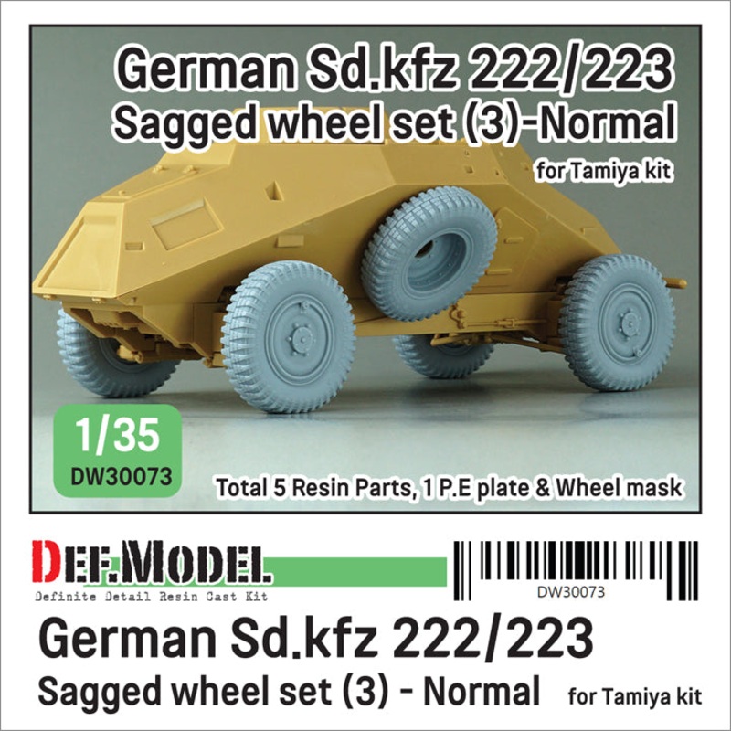 Def Model DW30073 1/35 WW2 German Sd.kfz 222/223 Sagged wheel set(3) - Normal (for Tamiya 1/35)