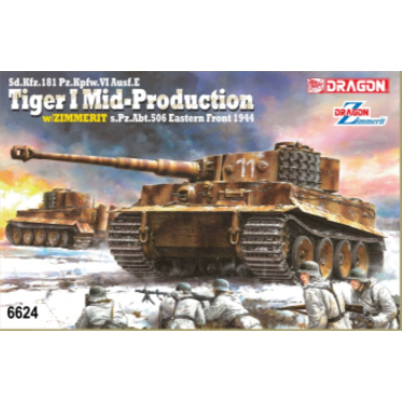 Dragon 6624 1/35 Tiger I Mid Production w/Zimmerit s.Pz.Abt.506 Eastern Front 1944