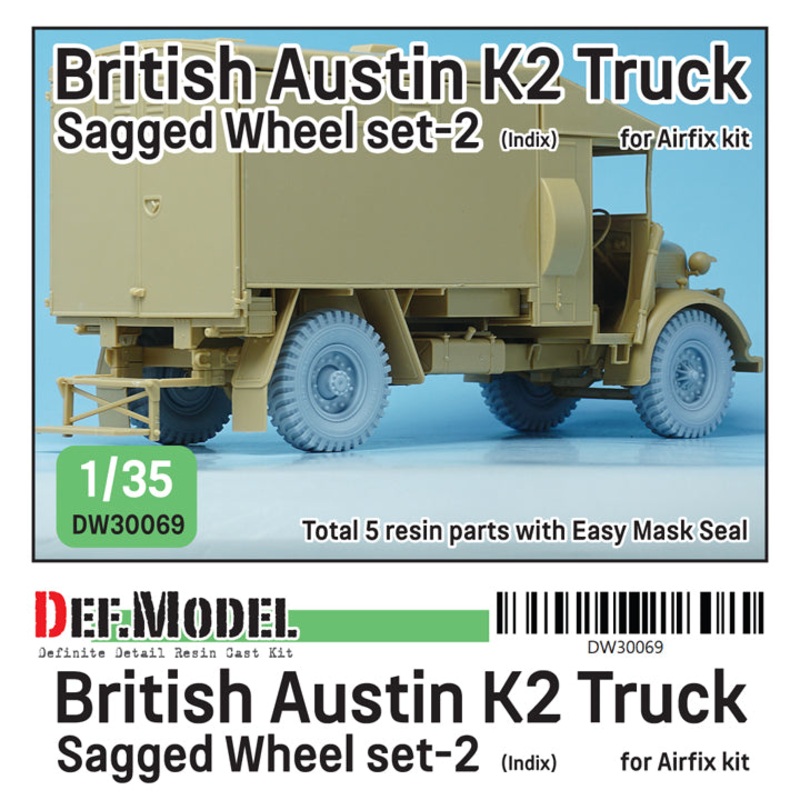 Def Model DW30069 1/35 British Austin K2 Truck Sagged wheel set (2) (for Airfix 1/35)