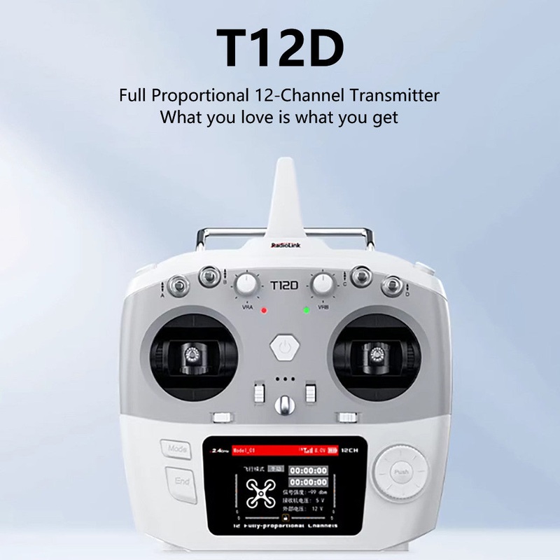RadioLink T12D ELRS 2.4G 12CH 7.4V-18V Radio Transmitter 2.8inch Screen PWM / SBUS / PPM / CRSF Signal For RC Helicopters