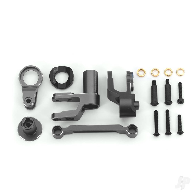 Steering bellcranks drag link (Grey-anodised 6061-T6 aluminium)