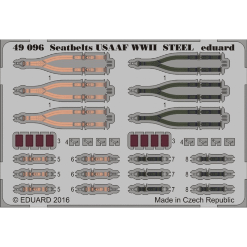 Eduard 49096 1/48 Seatbelts USAAF WWII STEEL