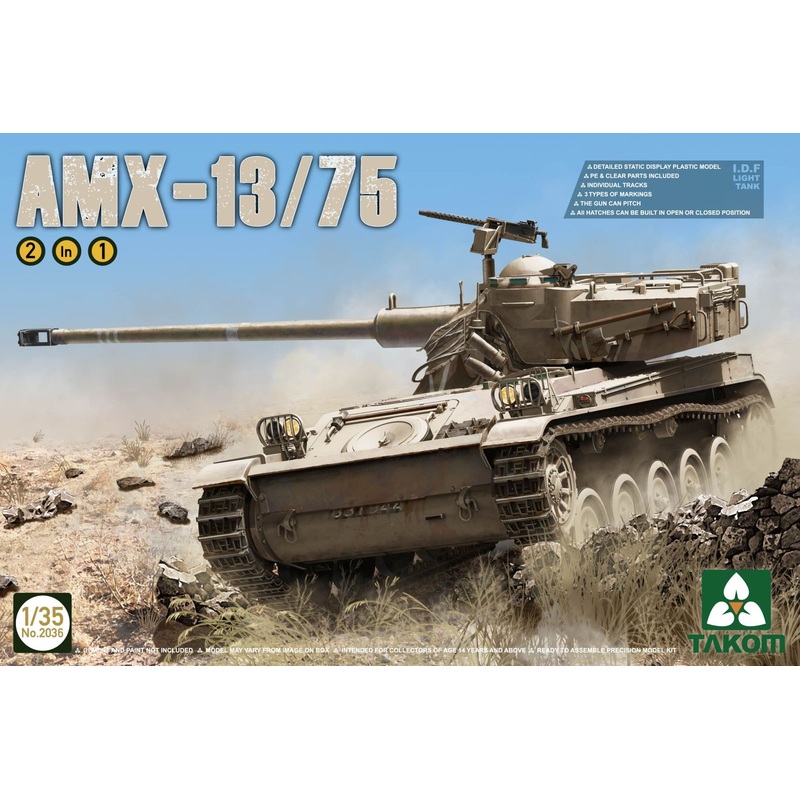 Takom 2036 1/35 IDF Light Tank AMX-13/75 2 in 1