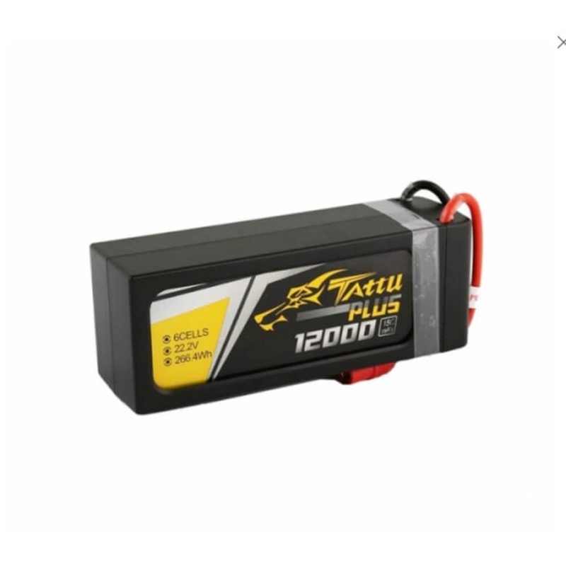 Tattu Plus 12000mAh 22.2V 15C 6S1P Lipo Smart Battery Pack with AS150 Plug + XT150 Plug