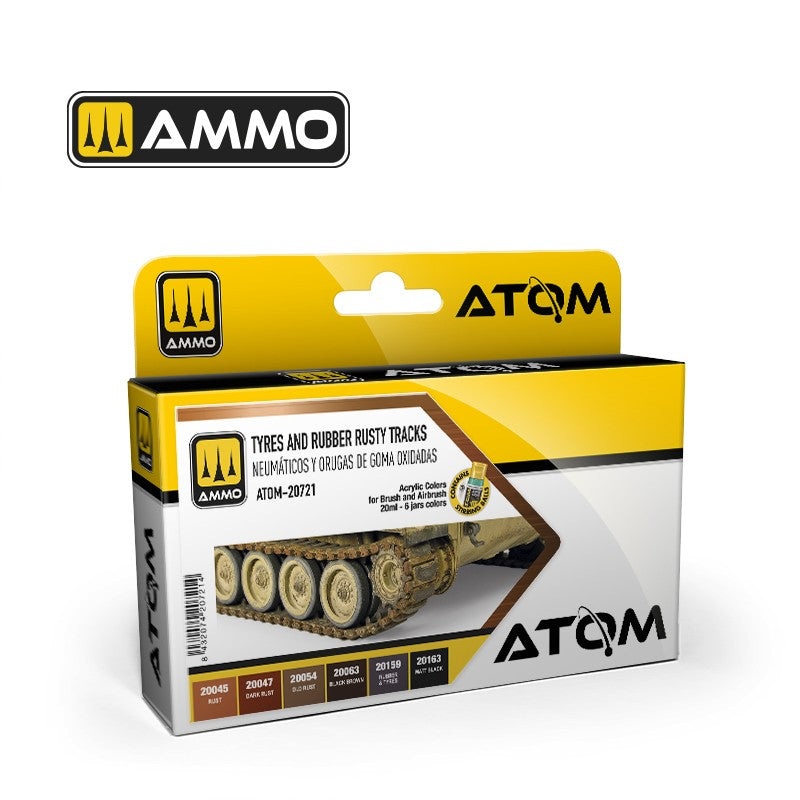ATOM RUBBER TYRES & RUSTY TRACKS - Pack of 6 20721