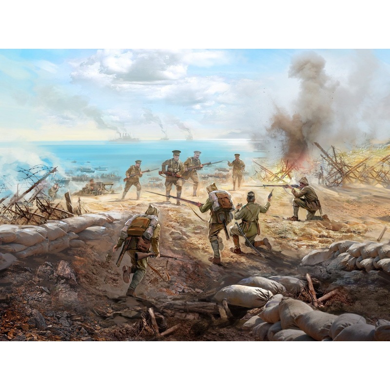 Dardanelles Campaign 1915 (WWI British Infantry WWI British Vickers MG Crew WWI Turkish Infantry)