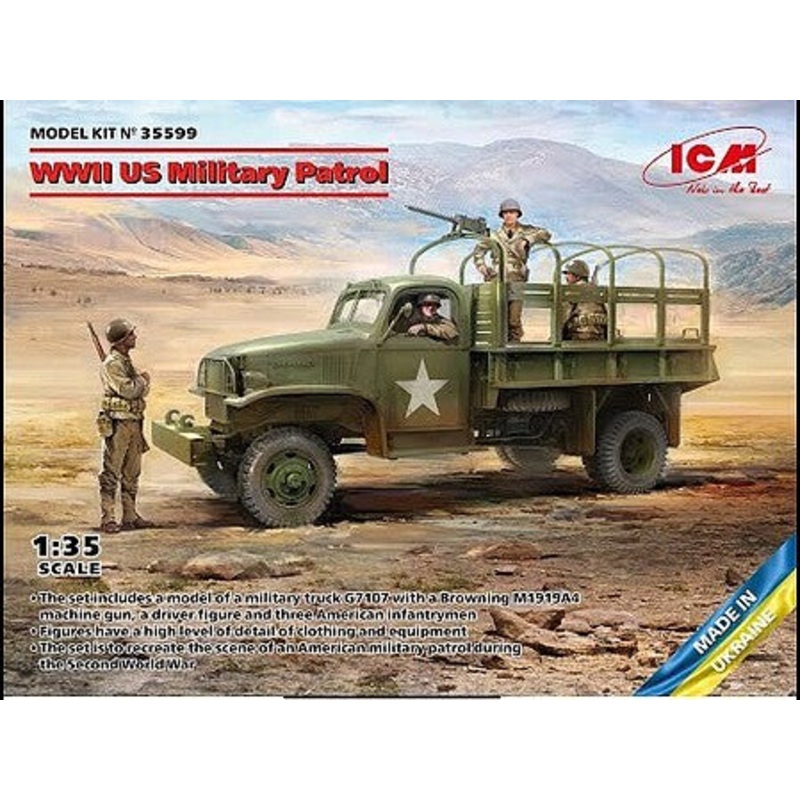 ICM 35599 1/35 WWII US Military Patrol (G7107 with MG M1919A4)