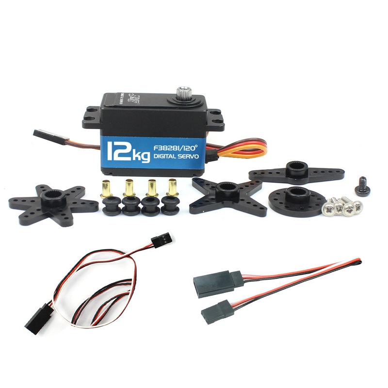 JMT 12kg Waterproof Large Torque Metal Gear Digital Servo with Metal Servo Arm & Extension Cord For Car Model / Multi-rotor Aircraft / Helicopter / Robot / RC Toy