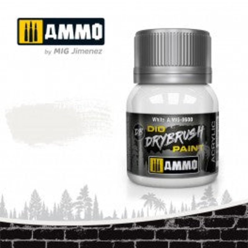 AMMO by Mig 600 Drybrush Paint - White