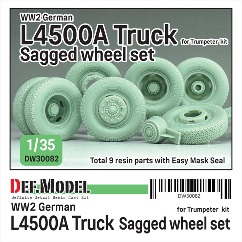 Def Model DW30082 1/35WW2 German L4500A Truck wheel set (for Trumpeter 1/35)