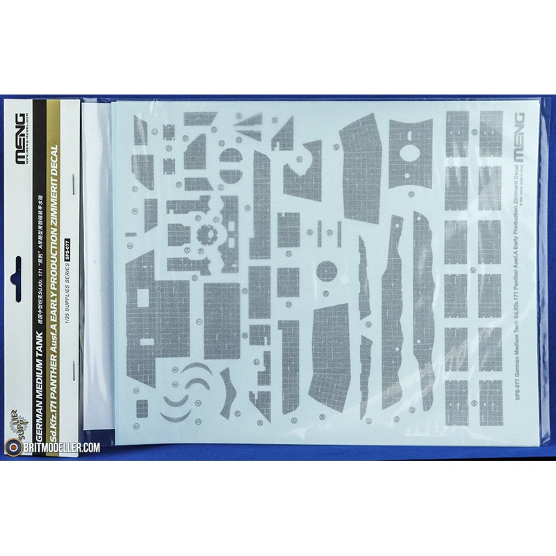 Meng SPS077 1/35 Sd.Kfz.171 Panther Ausf.A Early Production Zimmerit Decal