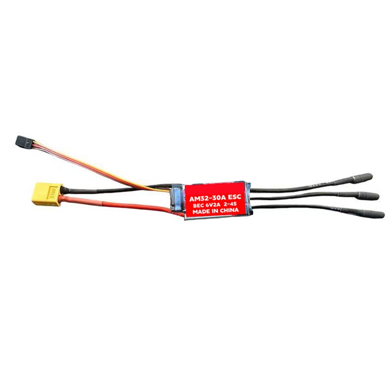 QWinOut 30A Brushless ESC Unidirectional AM32MINI Speed Controller for Fixed Wing FPV Drone DIY RC Aircraft XT60 plug