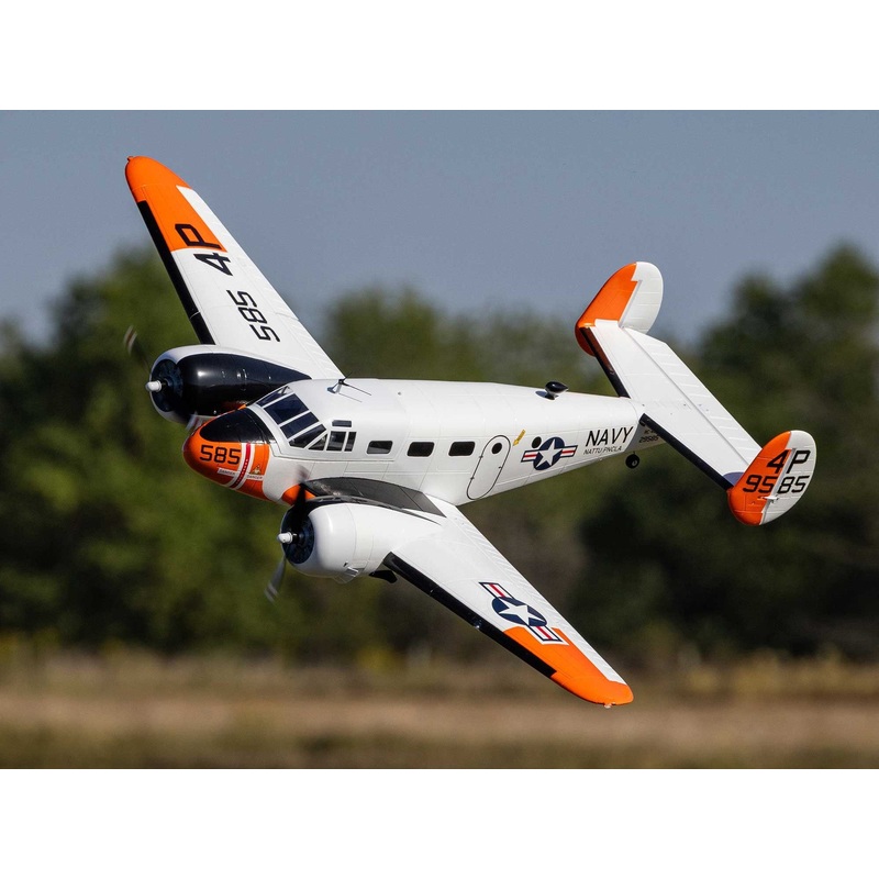 E-Flite Beechcraft D18/RC-45J 1.5m BNF Basic with AS3X+ and SAFE Set