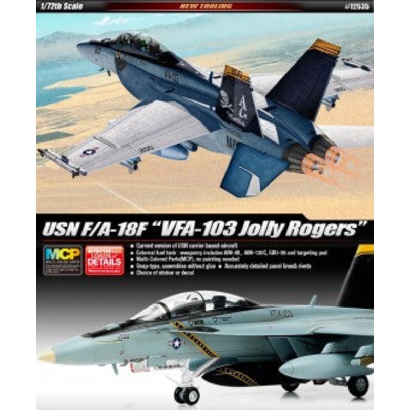 Academy 12535 1/72 F/A-18F "VFA-103" Multi Color Parts Snap Kit